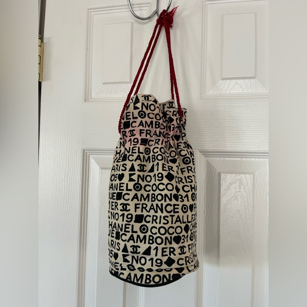 Vintage & Rare 1991 Chanel fragrance cosmetic pouch drawstring bag
